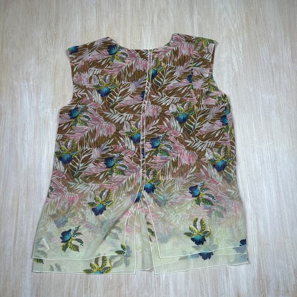 Cabi Sleeveless Tropical Print Parlor Resortwear Vacation Coastal Casual Top XL - Picture 12 of 16